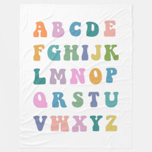 Couverture Polaire Alphabet ABC couleur Super rétro