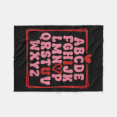 Couverture Polaire Alphabet Abc I Love You Valentines Day Heart (Devant (Horizontal))