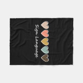 Couverture Polaire Alphabet American Asl Enseignant Sing (Devant (Horizontal))