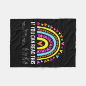 Couverture Polaire Alphabet American Sing Langue Asl Enseignant Fun (Devant (Horizontal))