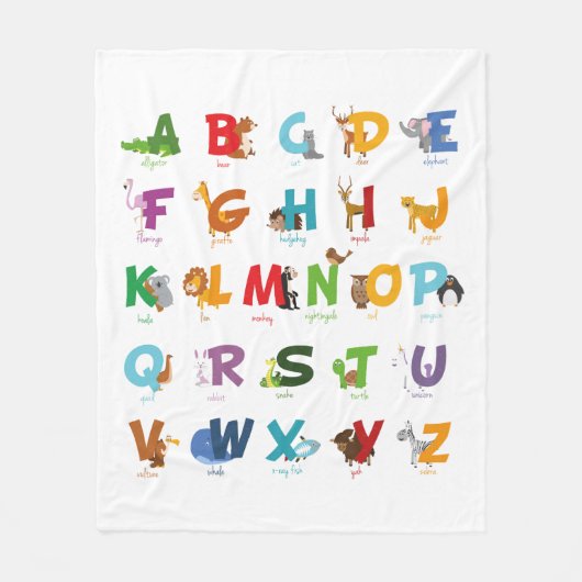 Couverture Polaire Alphabet avec animaux (Devant)