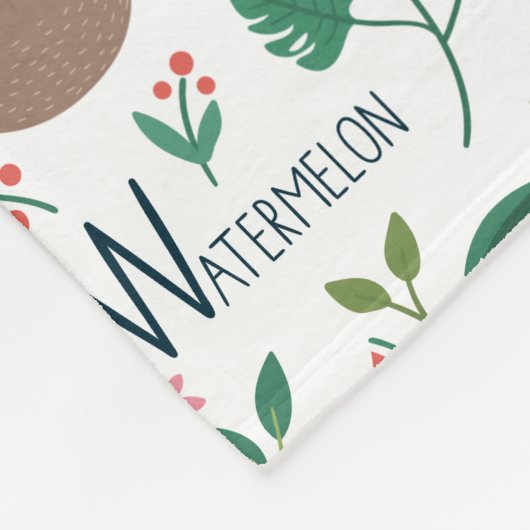 Couverture Polaire Alphabet tropical pour enfants (Coin)