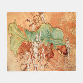 Couverture Polaire Alphonse Mucha, Beauté Vintage, Custom (Devant (Horizontal))