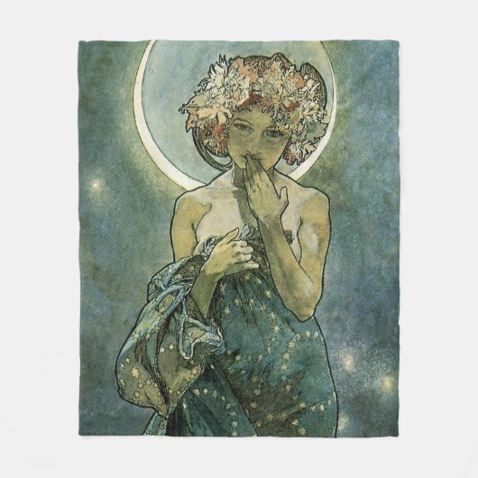 Couverture Polaire Alphonse Mucha Magnifique femme Art Nouveau #18 (Devant)