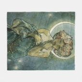 Couverture Polaire Alphonse Mucha Magnifique femme Art Nouveau #18 (Devant (Horizontal))