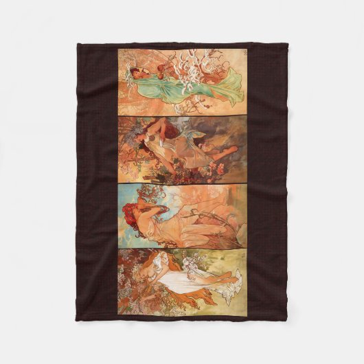 Couverture Polaire Alphonse Mucha, Quatre Saisons (Devant)