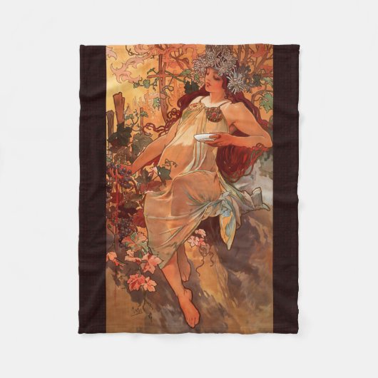 Couverture Polaire Alphonse Mucha, Quatre Saisons, Automne (Devant)