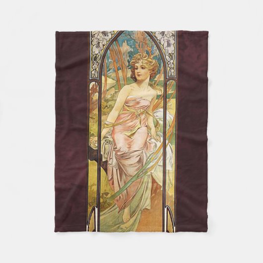 Couverture Polaire Alphonse Mucha, Réveil matinal (Devant)