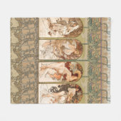 Couverture Polaire Alphonse Mucha The Seasons 1897 Art Nouveau (Devant (Horizontal))