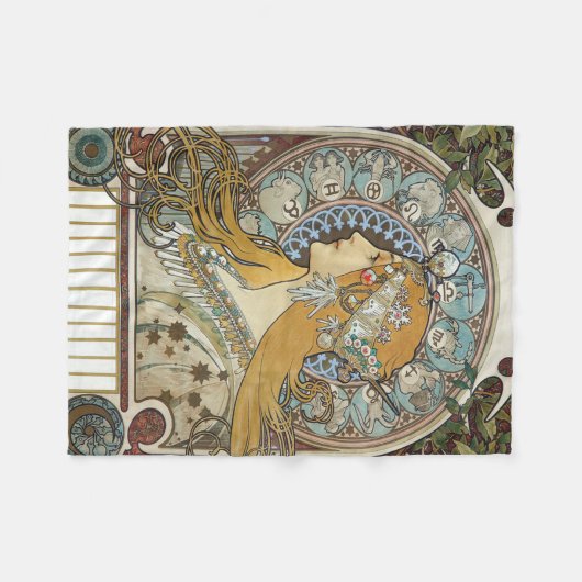 Couverture Polaire Alphonse Mucha Zodiac Restored (Devant (Horizontal))