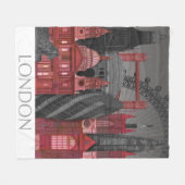 Couverture Polaire Altitudes de Londres par nuit - rouge (Devant (Horizontal))