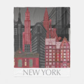 Couverture Polaire Altitudes de New York par nuit - rouge (Devant)