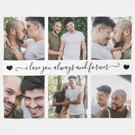 Couverture Polaire Always & Forever Modern 6 Photo Collage (Devant (Horizontal))
