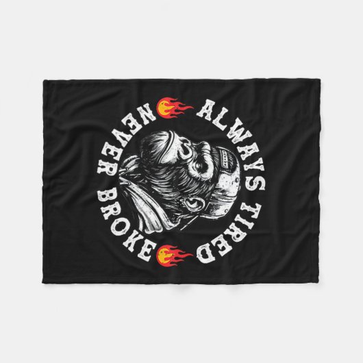 Couverture Polaire Always Tired Never Broke Funny Monkey (2 Sided)  (Devant (Horizontal))