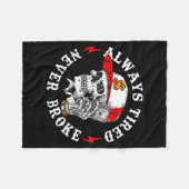 Couverture Polaire Always Tired Never Broke Funny Skull (on Back)  (Devant (Horizontal))