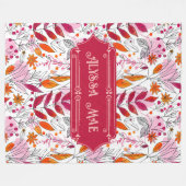 Couverture Polaire Alyssa Mae Foliage rose et orange (Devant (Horizontal))