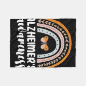 Couverture Polaire Alzheimer et #39; s Sensibilisation Démence Arc-en (Devant (Horizontal))