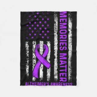 Couverture Polaire Alzheimer's awareness fight american usa flag