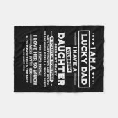 Couverture Polaire Am A Lucky Dad I Have A Stubborn Daughter Funny Qu (Devant (Horizontal))