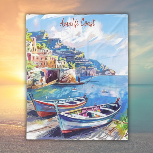 Couverture Polaire Amalfi Coast Italy Aquarelle Sketch |