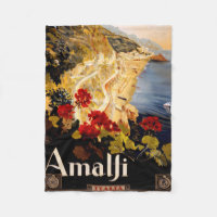 Amalfi Italie Poster de voyage Graphique d'art