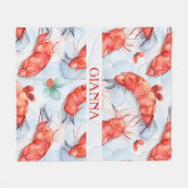 Couverture Polaire Amano Crevette Aquarelle Motif coloré (Devant (Horizontal))