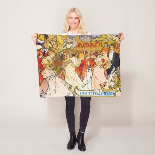 Couverture Polaire Amants, Alphonse Mucha (En situation)