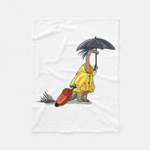 Couverture Polaire Amargasaurus Portant Un Parapluie Et Une Valise.