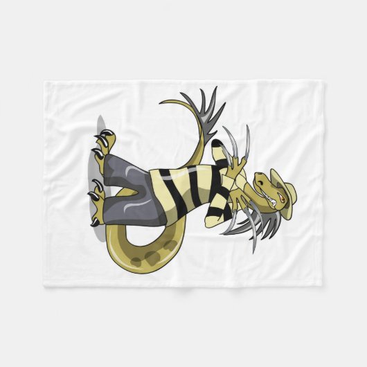 Couverture Polaire Amargasaurus Pose Comme Freddy Krueger. (Devant (Horizontal))