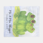 Couverture Polaire Amateurs adorables de grenouilles (Devant (Horizontal))