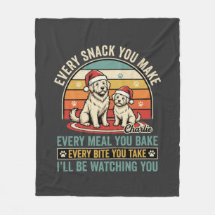 Couverture Polaire Amateurs de chiens de Noël Snack en regardant