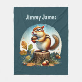 Couverture Polaire Amateurs de chipmunk mignon ajouter le nom (Devant)