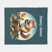 Couverture Polaire Amateurs de chipmunk mignon ajouter le nom (Devant (Horizontal))