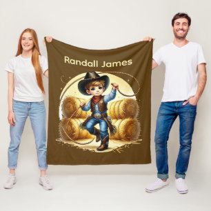 Couverture Polaire Amateurs de cowboy cool ajouter un nom