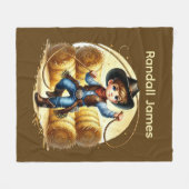 Couverture Polaire Amateurs de cowboy cool ajouter un nom (Devant (Horizontal))