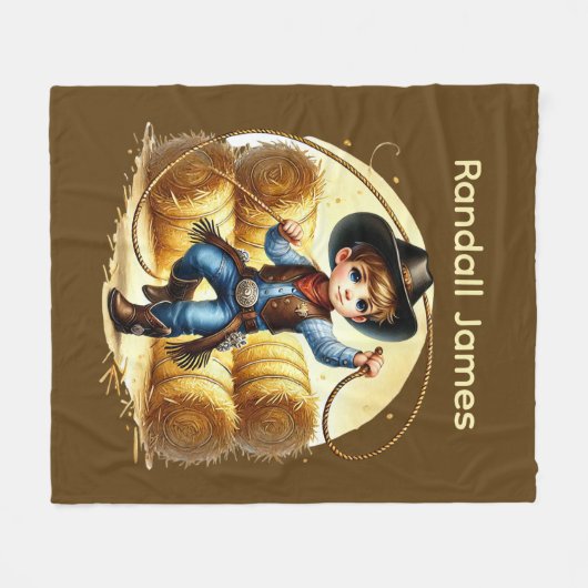 Couverture Polaire Amateurs de cowboy cool ajouter un nom (Devant (Horizontal))