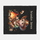 Couverture Polaire Amateurs de cowboy cool ajouter un nom (Devant (Horizontal))