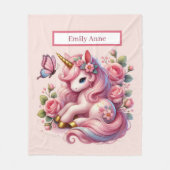 Couverture Polaire Amateurs de licorne mignonne ajouter le nom Fleece (Devant)