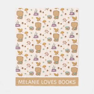 Couverture Polaire Amateurs de livres fins Motif d'ours personnalisé