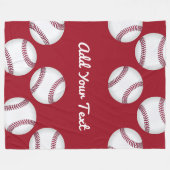 Couverture Polaire amateurs de sports de baseball ajouter votre nom o (Devant (Horizontal))