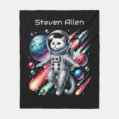 Couverture Polaire Amateurs d'espace cool ajouter nom chat (Devant)