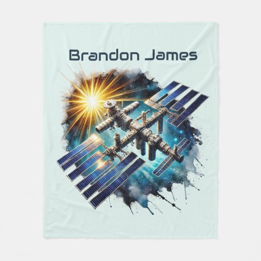 Couverture Polaire Amateurs d'espace cool ajouter un nom (Devant)