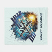 Couverture Polaire Amateurs d'espace cool ajouter un nom (Devant (Horizontal))