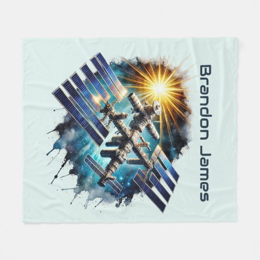 Couverture Polaire Amateurs d'espace cool ajouter un nom (Devant (Horizontal))