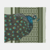 Couverture Polaire Amateurs d'oiseaux de paon élégant (Devant (Horizontal))