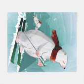 Couverture Polaire Amateurs d'ours | Ours polaire Ski Drôle Ours Mign (Devant (Horizontal))