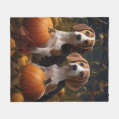 Couverture Polaire American Anglais Foxhound Puppy Automne Delight (Devant (Horizontal))