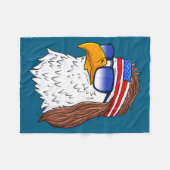 Couverture Polaire American Bald Eagle Mullet 4th Of July Funny Usa  (Devant (Horizontal))