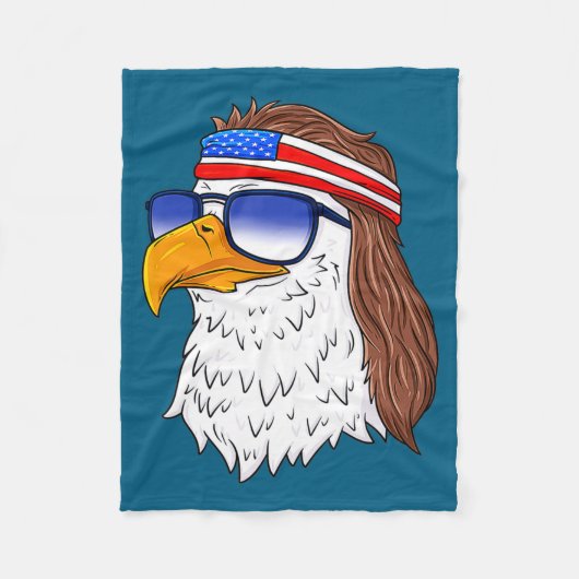 Couverture Polaire American Bald Eagle Mullet 4th Of July Funny Usa  (Devant)