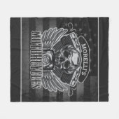 Couverture Polaire American Biker AJOUTER LE NOM Skull V-Twin Motos (Devant (Horizontal))